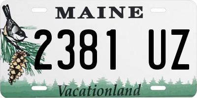 ME license plate 2381UZ