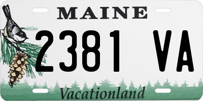 ME license plate 2381VA