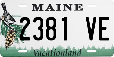 ME license plate 2381VE