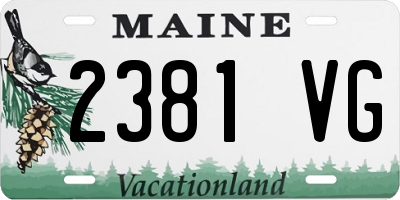 ME license plate 2381VG