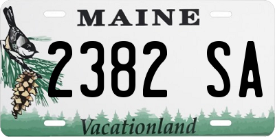 ME license plate 2382SA