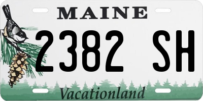 ME license plate 2382SH