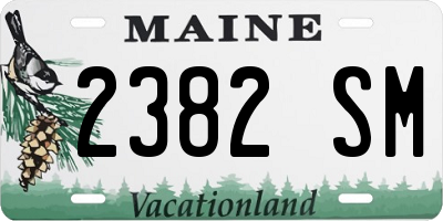 ME license plate 2382SM
