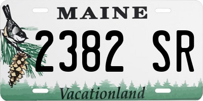 ME license plate 2382SR