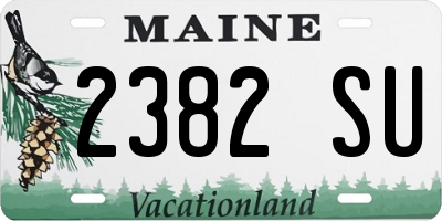 ME license plate 2382SU