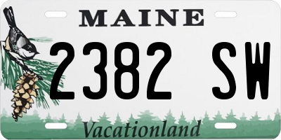 ME license plate 2382SW