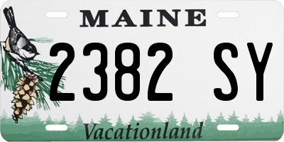 ME license plate 2382SY