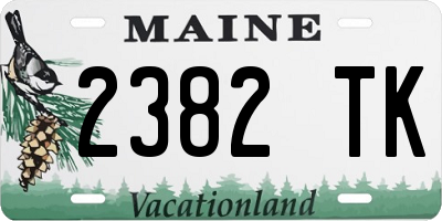 ME license plate 2382TK