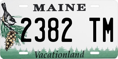 ME license plate 2382TM