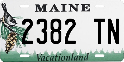 ME license plate 2382TN