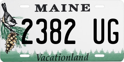 ME license plate 2382UG