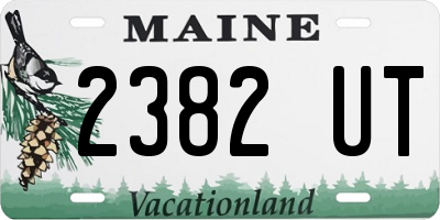 ME license plate 2382UT
