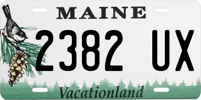 ME license plate 2382UX
