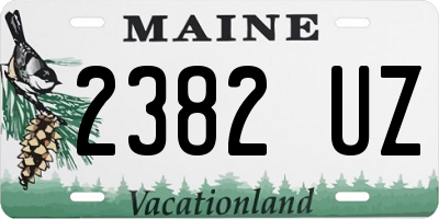 ME license plate 2382UZ