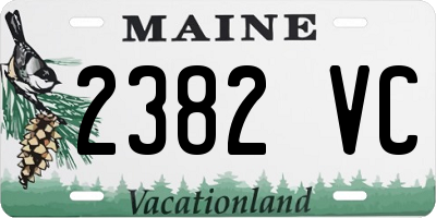 ME license plate 2382VC
