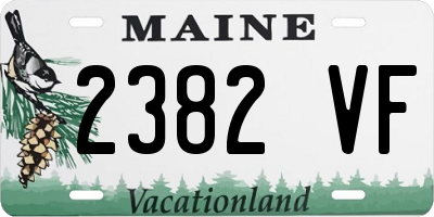 ME license plate 2382VF