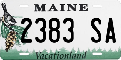 ME license plate 2383SA