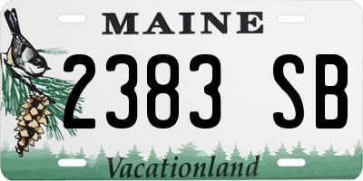 ME license plate 2383SB