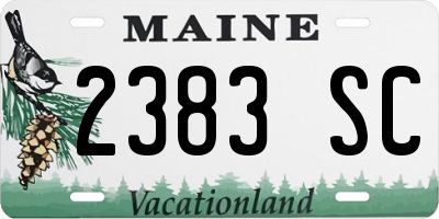 ME license plate 2383SC