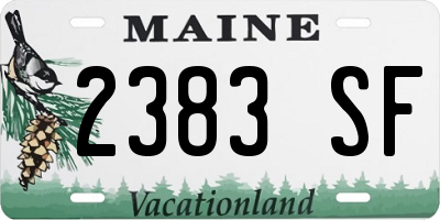 ME license plate 2383SF