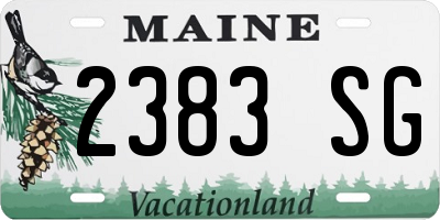 ME license plate 2383SG