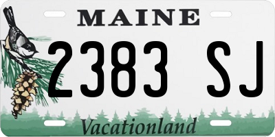 ME license plate 2383SJ