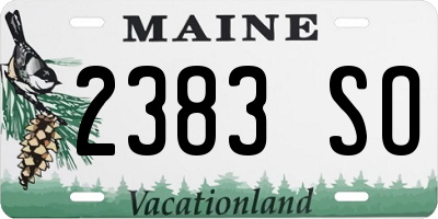 ME license plate 2383SO