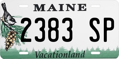 ME license plate 2383SP