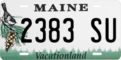 ME license plate 2383SU