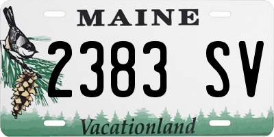 ME license plate 2383SV