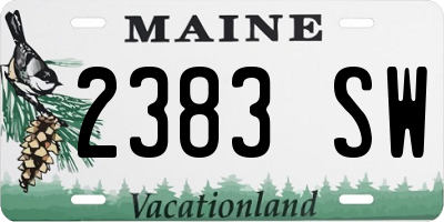ME license plate 2383SW