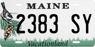 ME license plate 2383SY