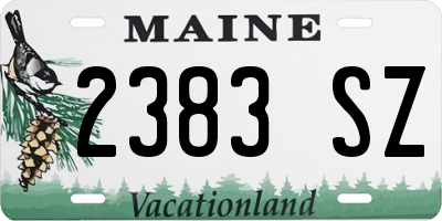 ME license plate 2383SZ
