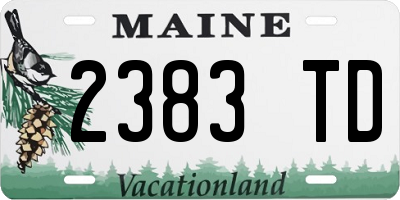 ME license plate 2383TD