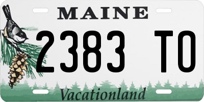 ME license plate 2383TO