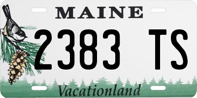 ME license plate 2383TS