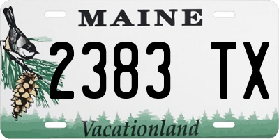 ME license plate 2383TX