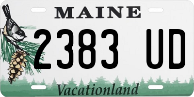 ME license plate 2383UD