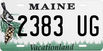 ME license plate 2383UG