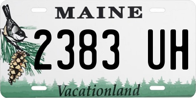 ME license plate 2383UH