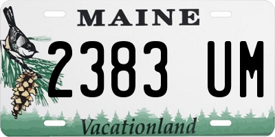 ME license plate 2383UM