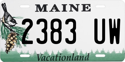 ME license plate 2383UW