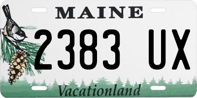 ME license plate 2383UX