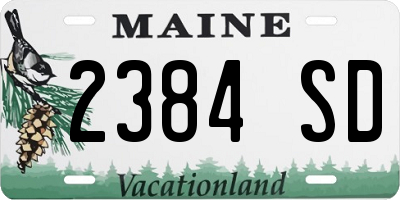 ME license plate 2384SD