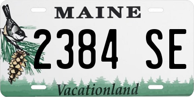 ME license plate 2384SE