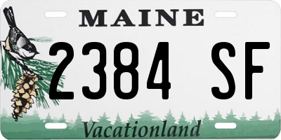 ME license plate 2384SF