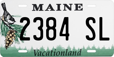 ME license plate 2384SL