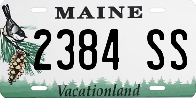 ME license plate 2384SS