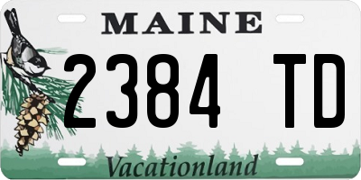 ME license plate 2384TD