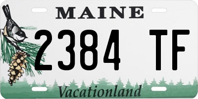 ME license plate 2384TF